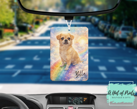 Custom Pet Memorial Reusable Air Freshener – Personalized Rainbow Bridge Keepsake