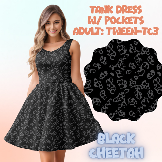 BLACK CHEETAH - ADULT TANK DRESS PREORDER CLOSES 5/15