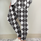 Black & White Argyle Leggings w/ Pockets