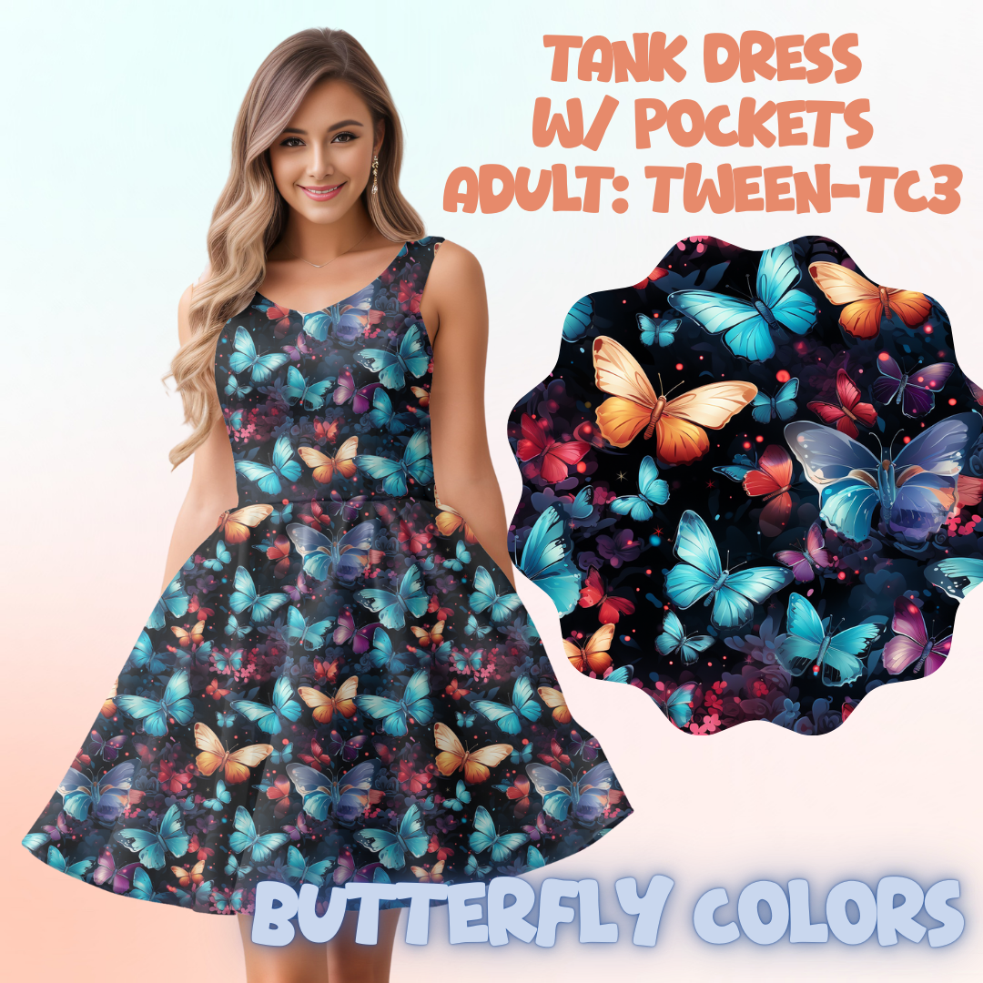 BUTTERFLY COLORS - ADULT TANK DRESS PREORDER CLOSES 5/15