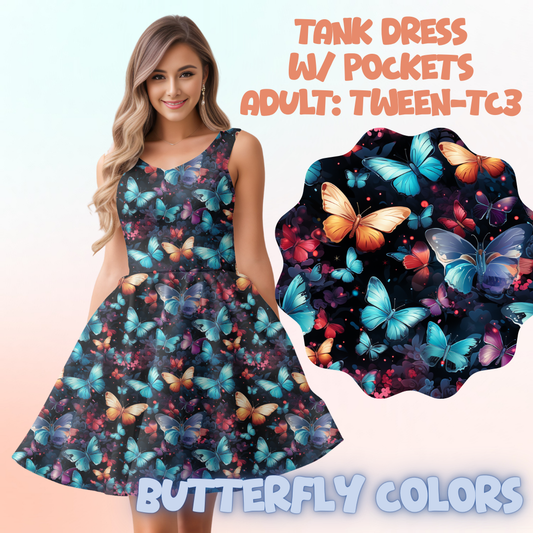 BUTTERFLY COLORS - ADULT TANK DRESS PREORDER CLOSES 5/15
