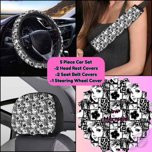5 PIECE CAR SET-BW MERMAID-PREORDER CLOSING 9/5