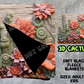 3D CACTUS - SOFT BLACK FLEECE THROWS 8 - PREORDER CLOSING 2/21