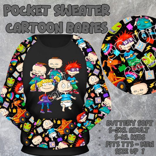 CARTOON BABIES - POCKET SWEATSHIRT - POCKET SWEATER OUTFITS 2 PREORDER CLOSING 2/19