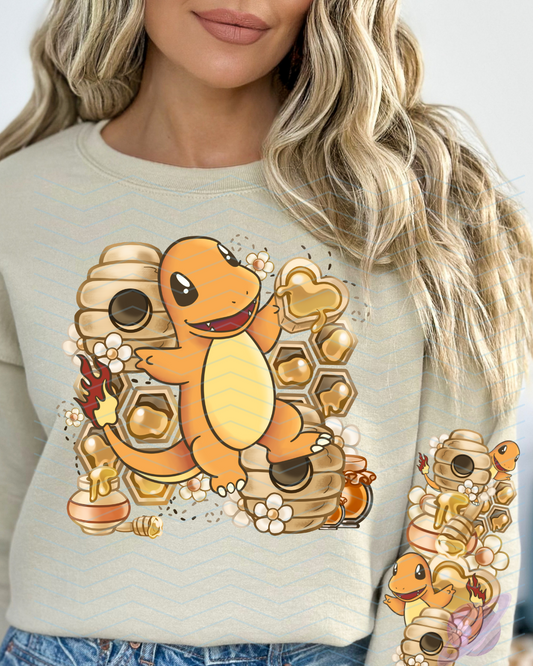 CHAR SWEATSHIRT W/ SLEEVE PRINT