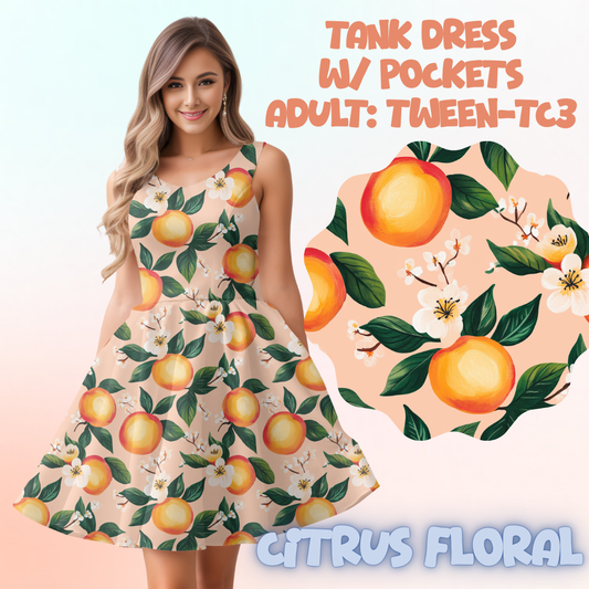 CITRUS FLORAL - ADULT TANK DRESS PREORDER CLOSES 5/15