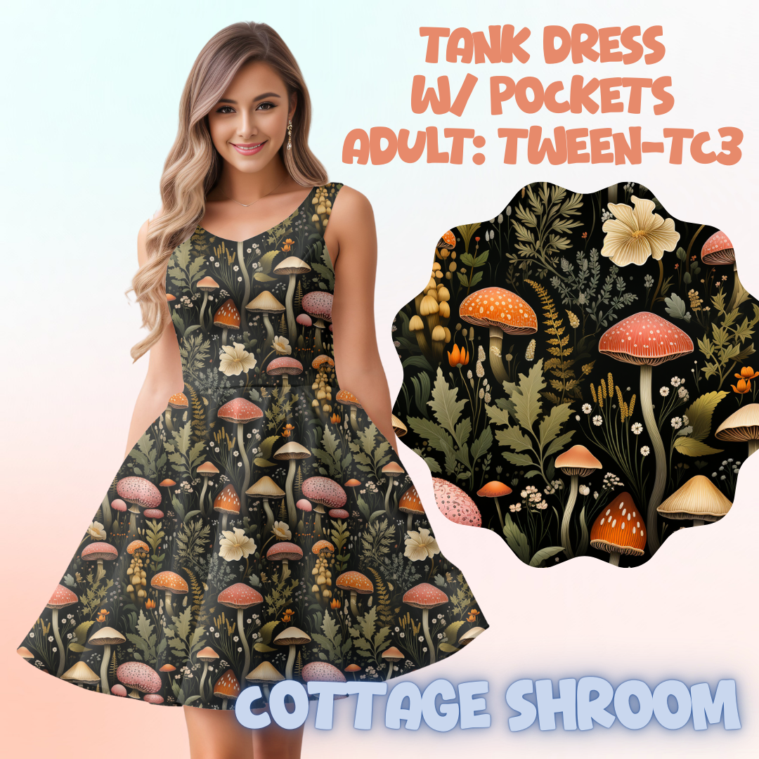COTTAGE SHROOM - ADULT TANK DRESS PREORDER CLOSES 5/15