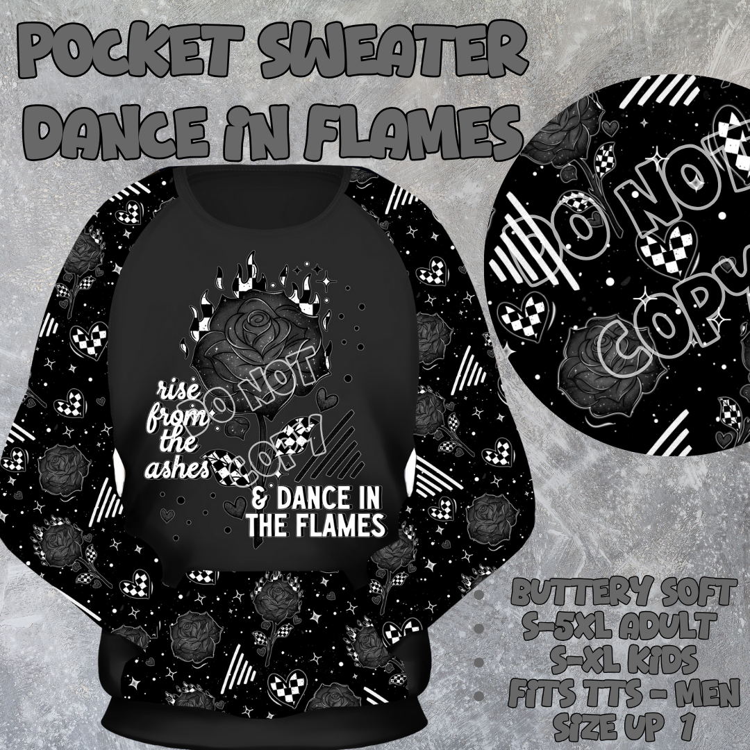 DANCE IN FLAMES - POCKET SWEATSHIRT - POCKET SWEATER OUTFITS 2 PREORDER CLOSING 2/19