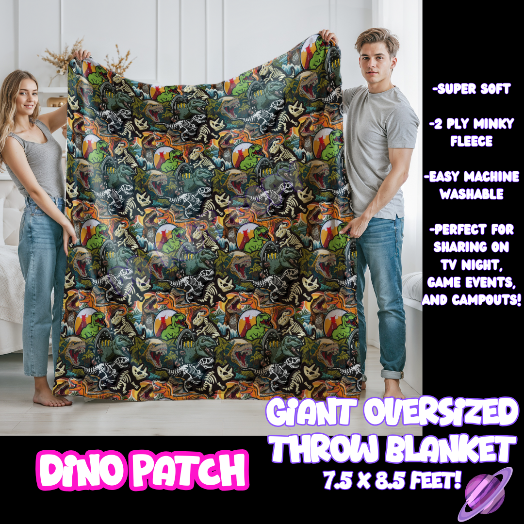 DINO PATCH- GIANT SHAREABLE THROW BLANKETS ROUND 10-PREORDER CLOSING 12/2