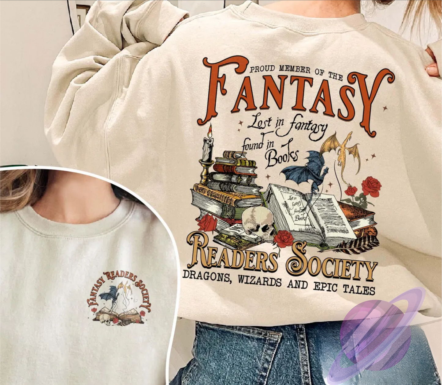 FANTASY READERS SWEATSHIRT W/ POCKET PRINT