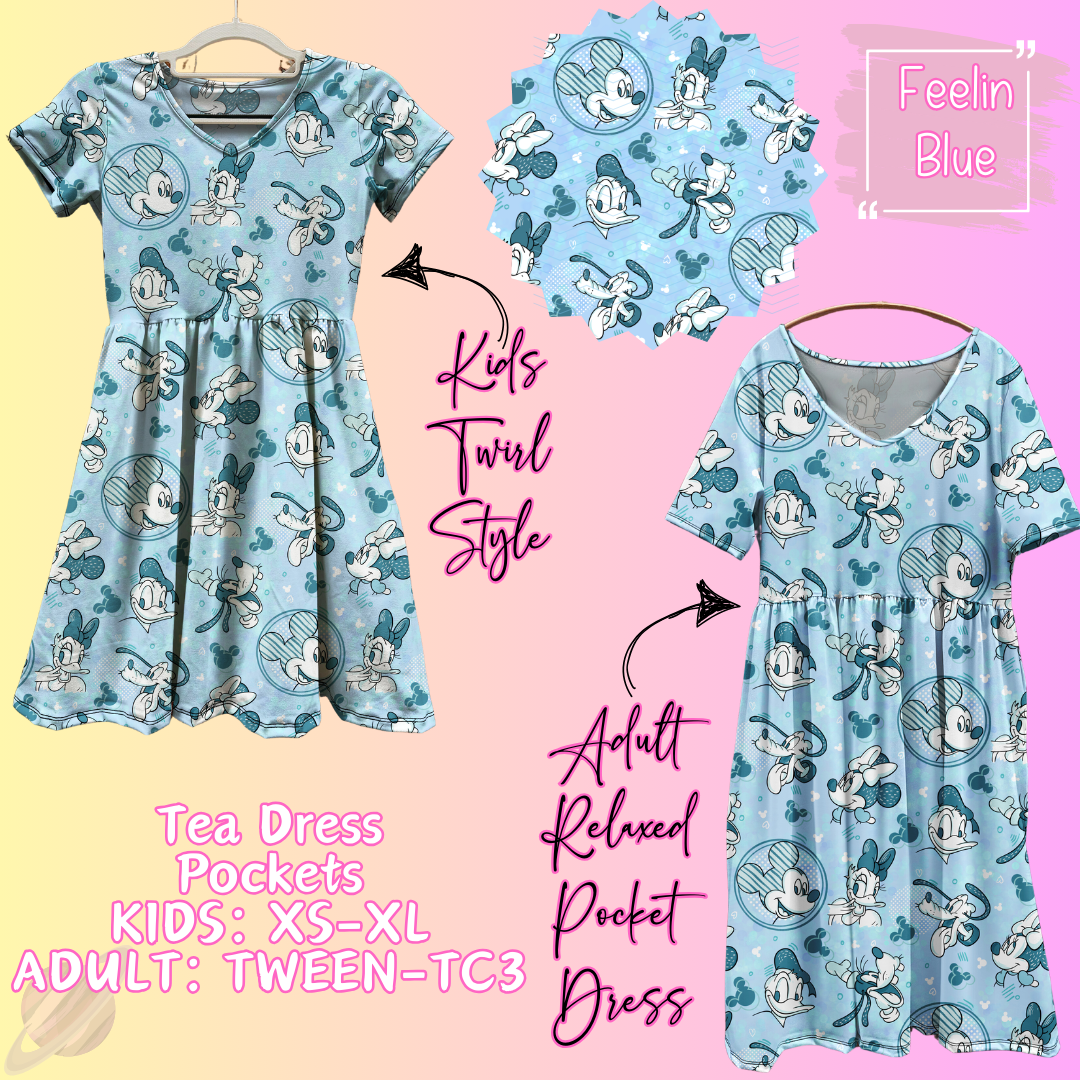 Feelin Blue - Adult & Kids - Magical Tea Dress Run- Preorder Closing 1/29