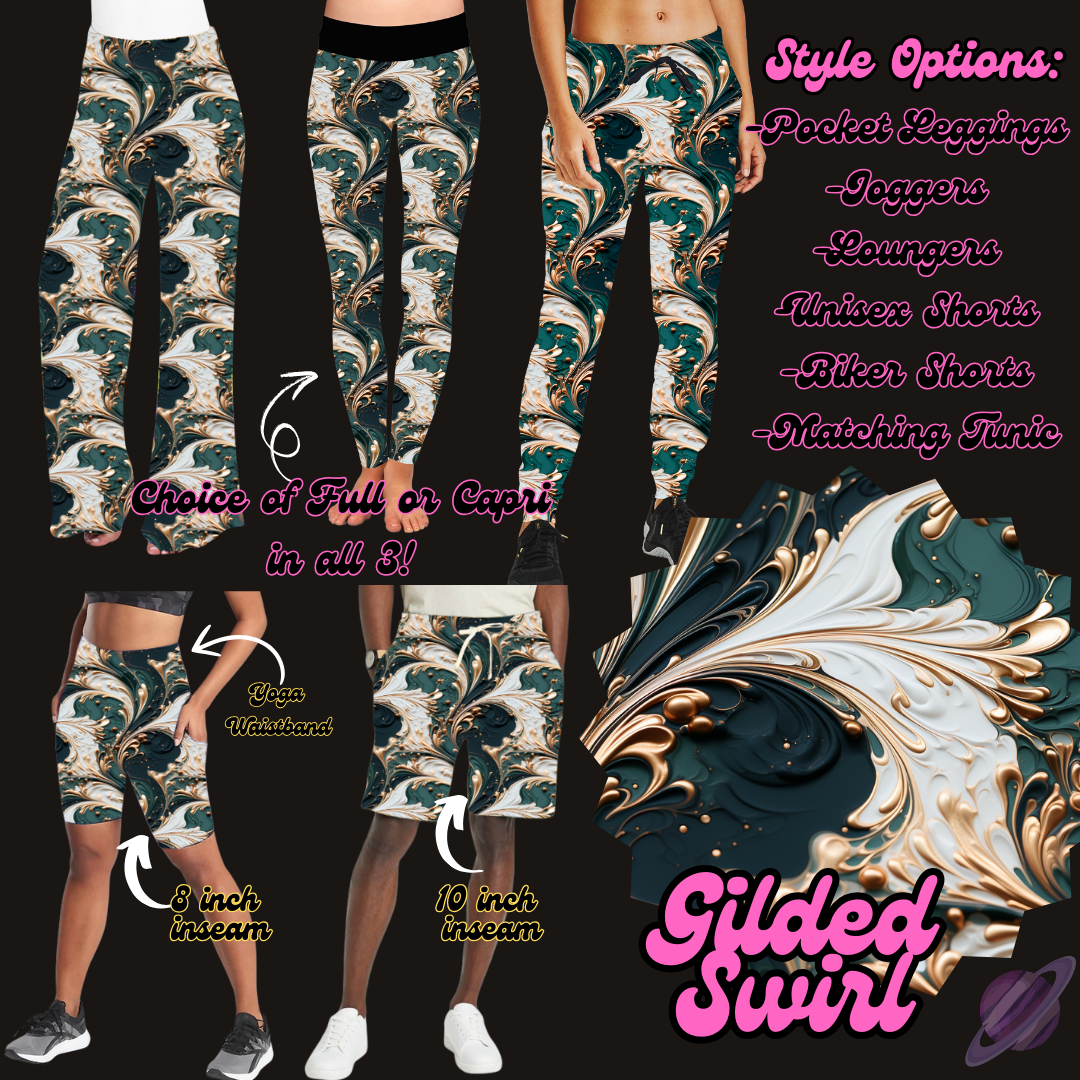 GILDED SWIRL - LEGGING/JOGGER/LOUNGER/SHORTS - PRETTY RUN PREORDER CLOSING 3/21