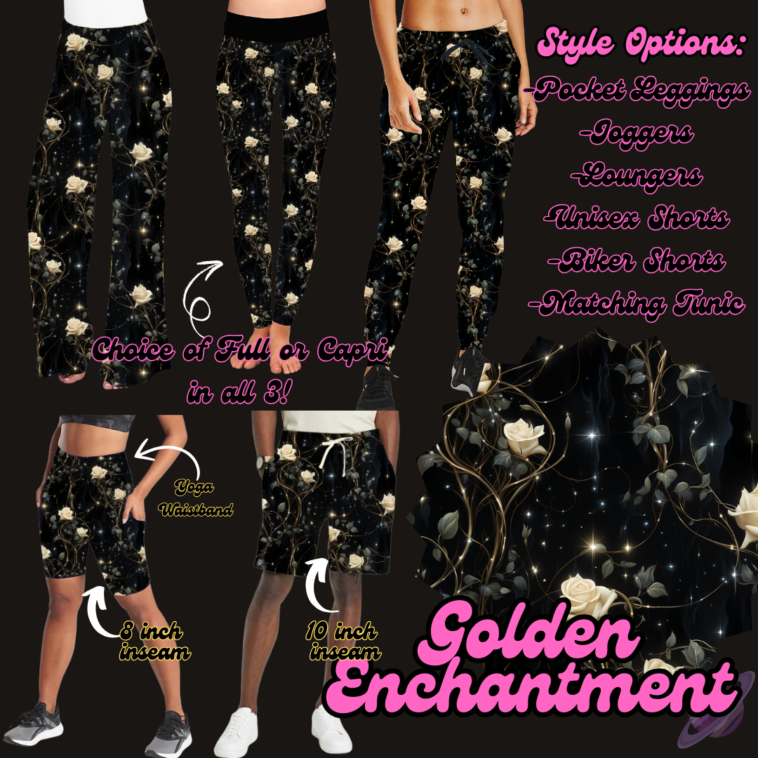 GOLDEN ENCHANTMENT - LEGGING/JOGGER/LOUNGER/SHORTS - PRETTY RUN PREORDER CLOSING 3/21