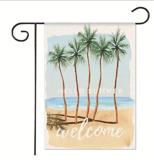 Hello Summer Welcome Outdoor Garden Flag - AHintofPrints