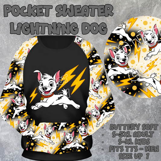 LIGHTNING DOG - POCKET SWEATSHIRT - POCKET SWEATER OUTFITS 2 PREORDER CLOSING 2/19