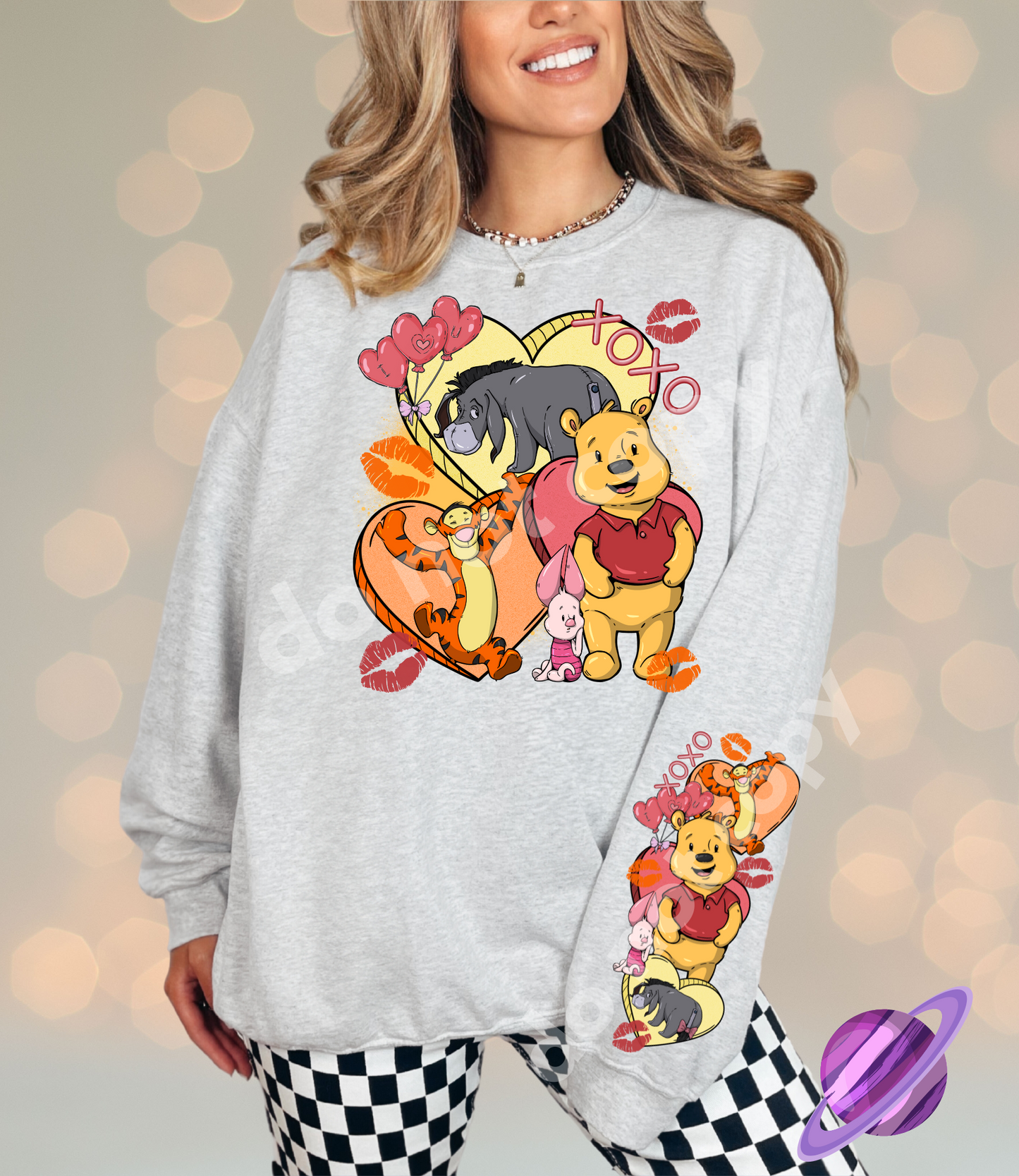 LOVE BEAR - CREWNECK SWEATSHIRT W/ SLEEVE PRINT