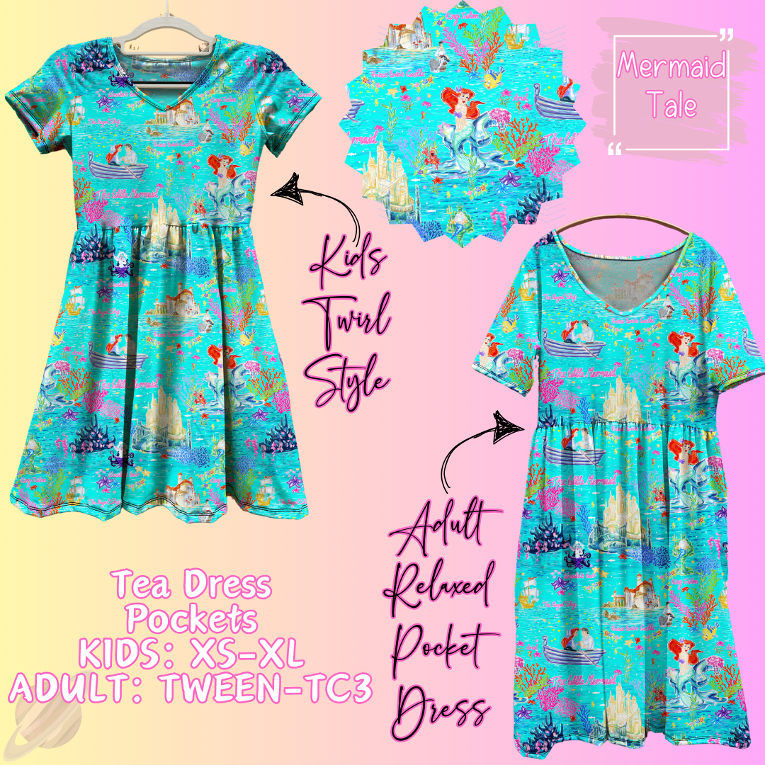 Mermaid Tale - Adult & Kids - Magical Tea Dress Run- Preorder Closing 1/29