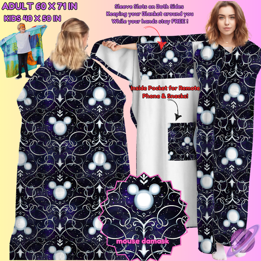 WEARABLE THROW RUN-MOUSE DAMASK-PREORDER CLOSING 8/31