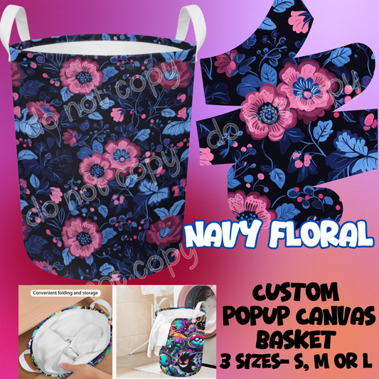 NAVY FLORAL - STORAGE BASKETS - PREORDER CLOSING 12/4