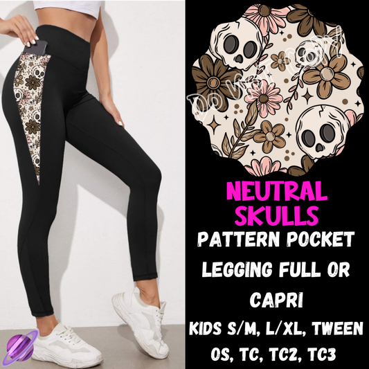 NEUTRAL SKULLS - LEGGING/CAPRI-ZIP UP HOODIE OUTFIT RUN PREORDER CLOSES 1/26