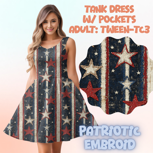 PATRIOTIC EMBROID - ADULT TANK DRESS PREORDER CLOSES 5/15