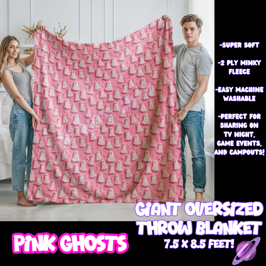 PINK GHOSTS- GIANT SHAREABLE THROW BLANKETS ROUND 10-PREORDER CLOSING 12/2