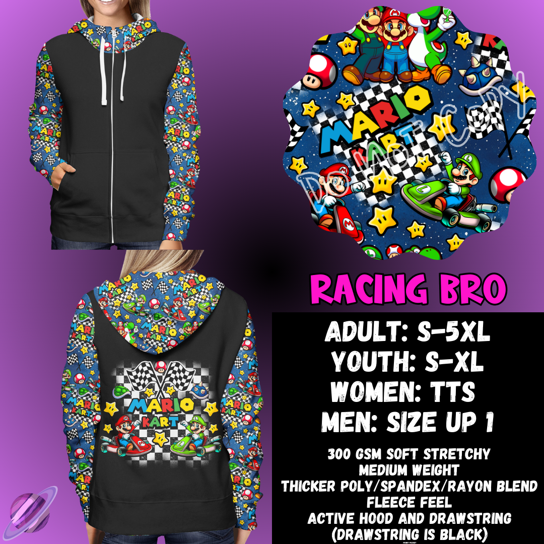 RACING BRO - ZIP UP HOODIE OUTFIT RUN PREORDER CLOSES 1/26