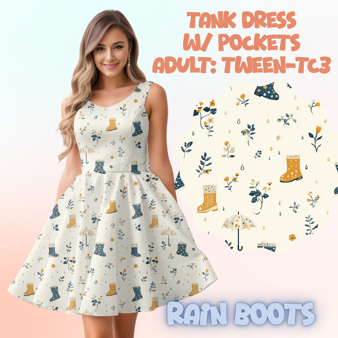 RAIN BOOTS - ADULT TANK DRESS PREORDER CLOSES 5/15