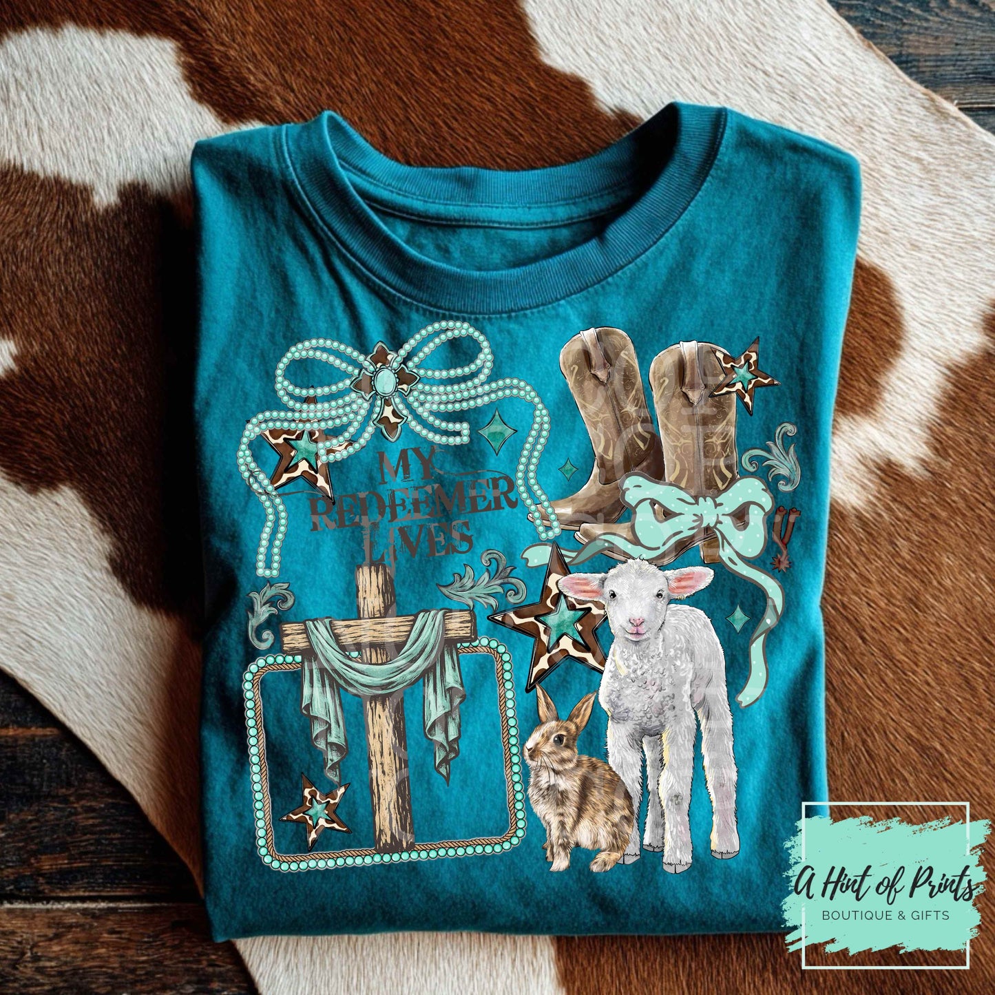 My Redeemer Lives - Western Easter Graphic Tee, Hoodie & Crewneck Sweatshirt