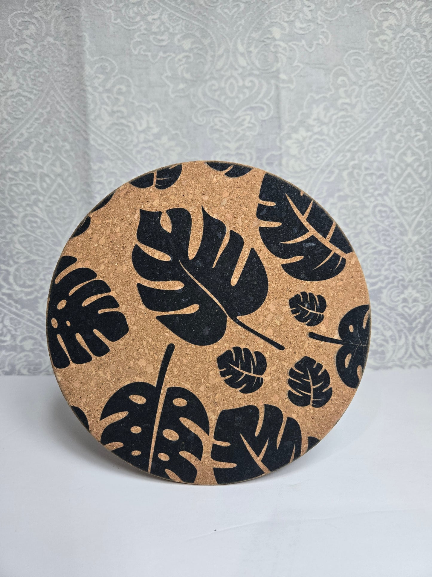 Boho Western Cork Trivet – 8” Round Heat Resistant Hot Pad | Farmhouse Kitchen Decor