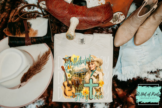 Hallelujah Dolly - Western Easter Graphic Tee, Hoodie & Crewneck Sweatshirt