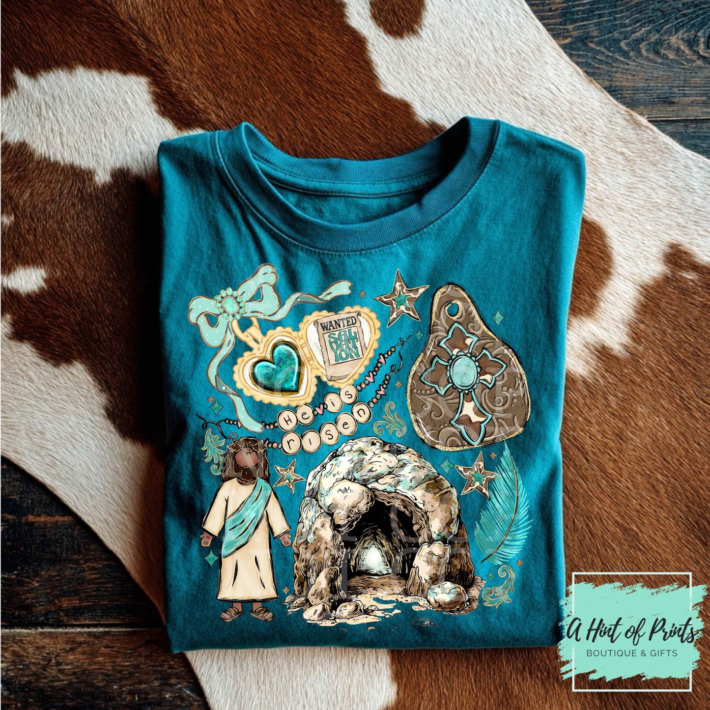 He is Risen - Western Easter Graphic Tee, Hoodie & Crewneck Sweatshirt