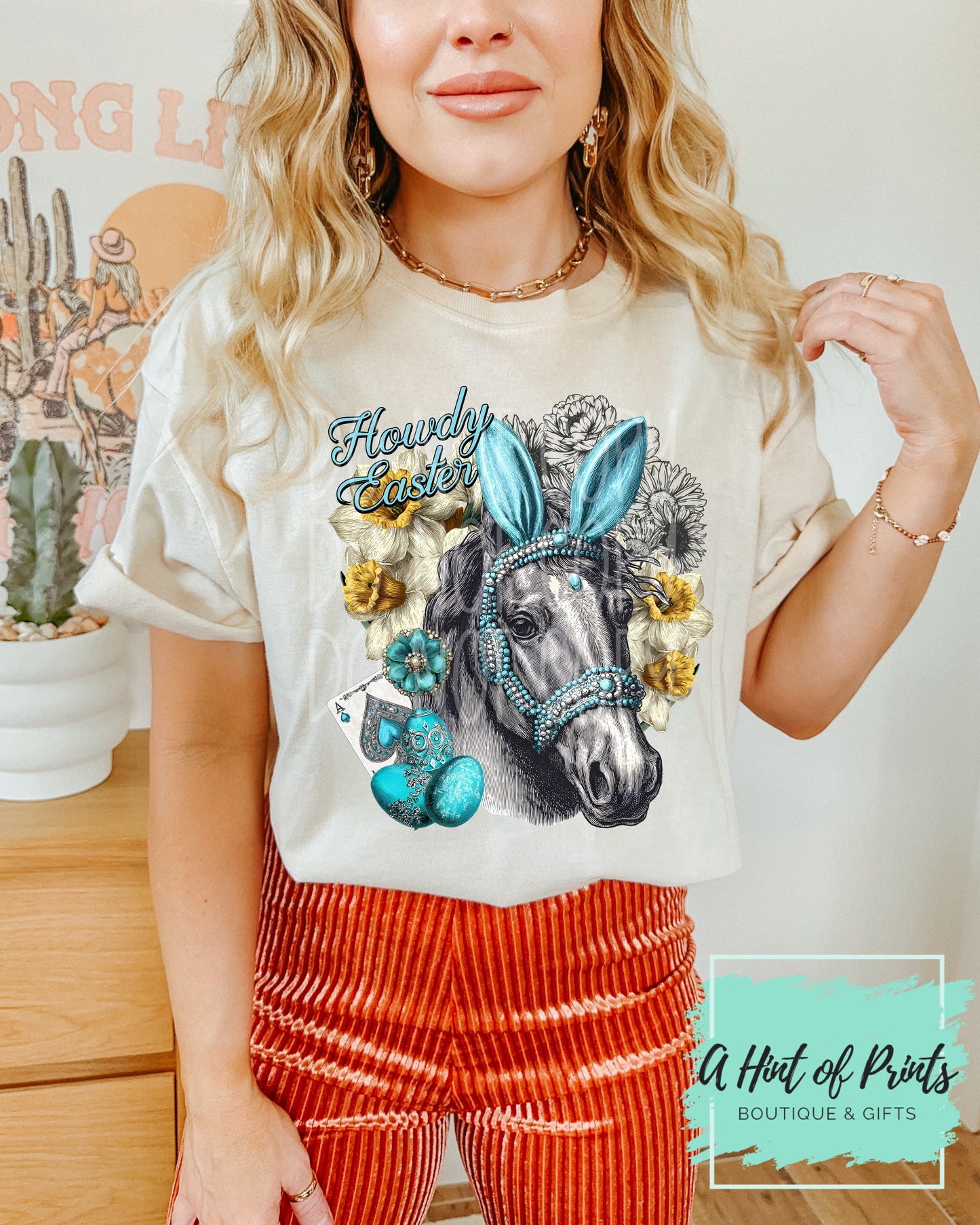 Howdy Easter horse - Western Easter Graphic Tee, Hoodie & Crewneck Sweatshirt