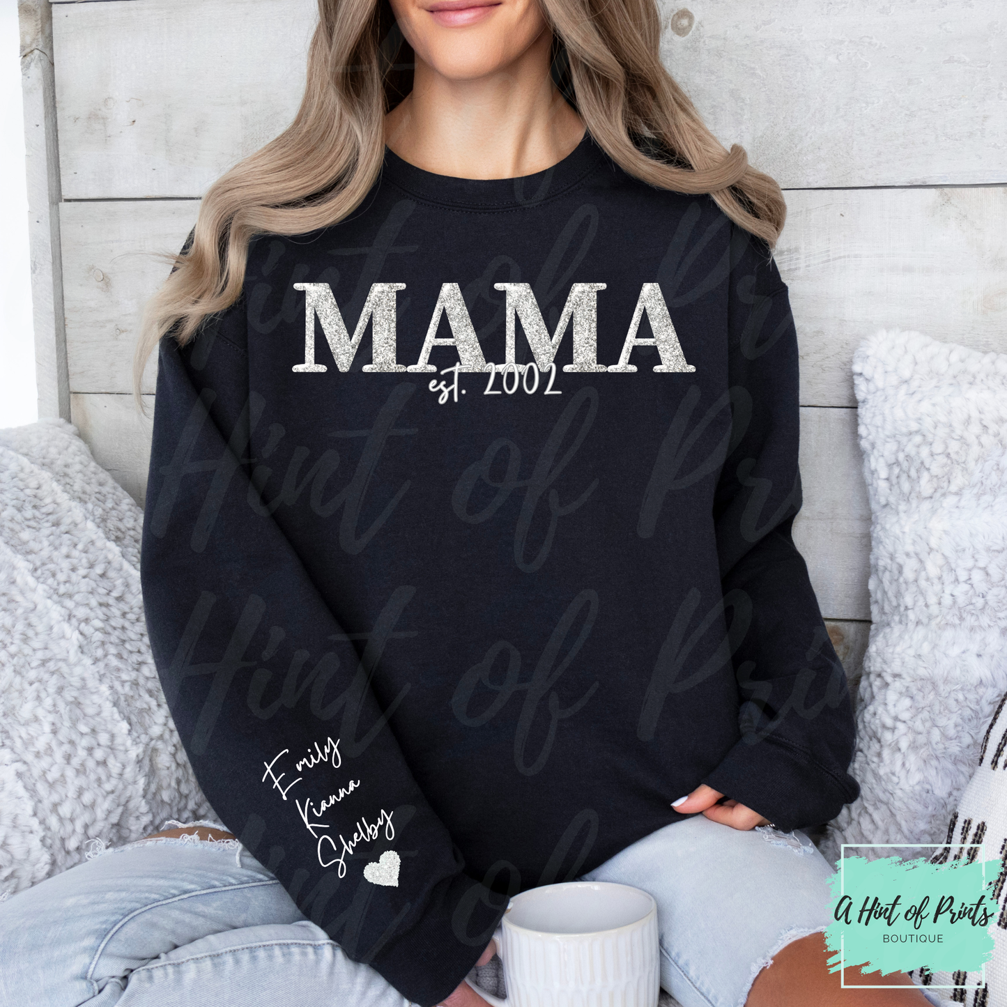 Personalized Glitter Mama Apparel – Custom Est Year Shirt, Hoodie, Sweatshirt, Tank