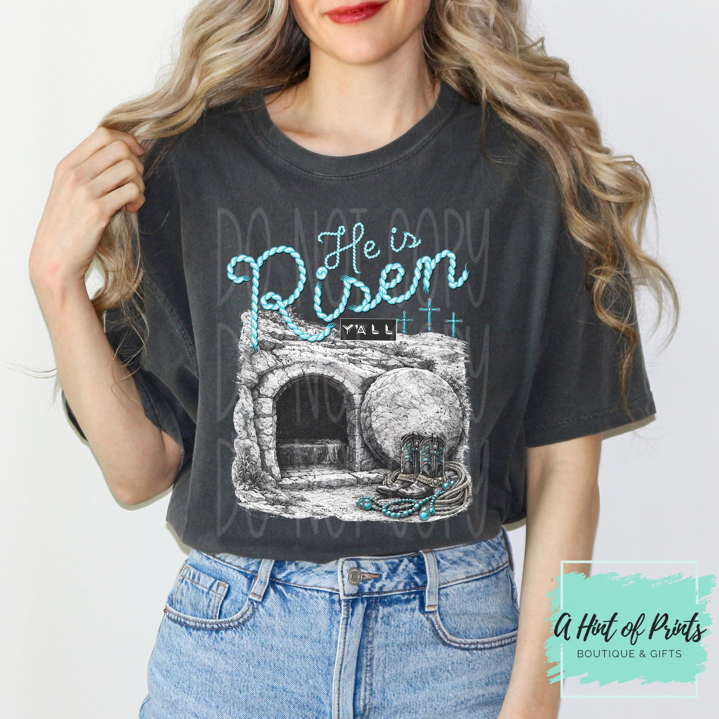 He is Risen ya'll - Western Easter Graphic Tee, Hoodie & Crewneck Sweatshirt