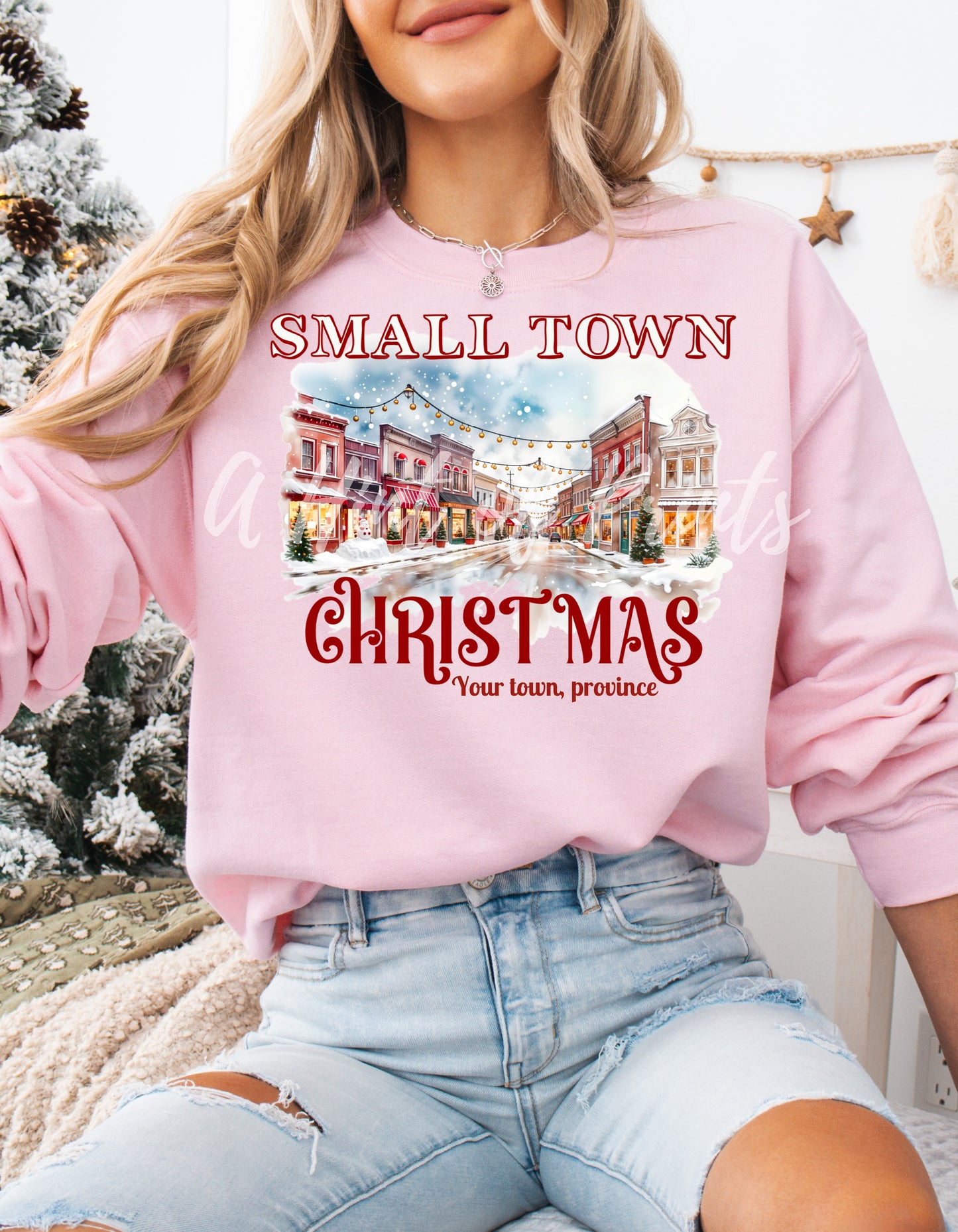 Small Town Christmas Custom Crewneck