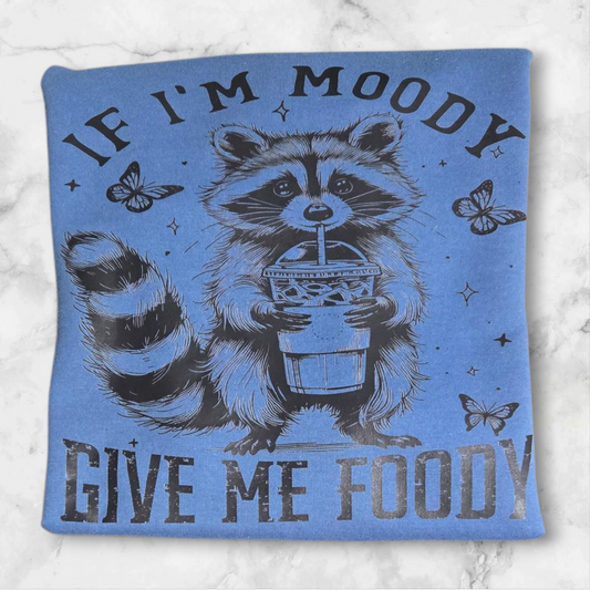 Moody Raccoon Crewneck | Funny Food Lover Sweatshirt