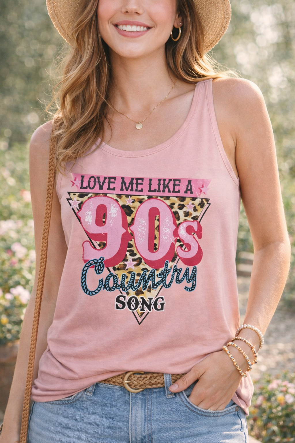 Love Me Like a 90s Country Song Tank Top – Retro Country Graphic Women’s Tank | Summer Boutique Apparel
