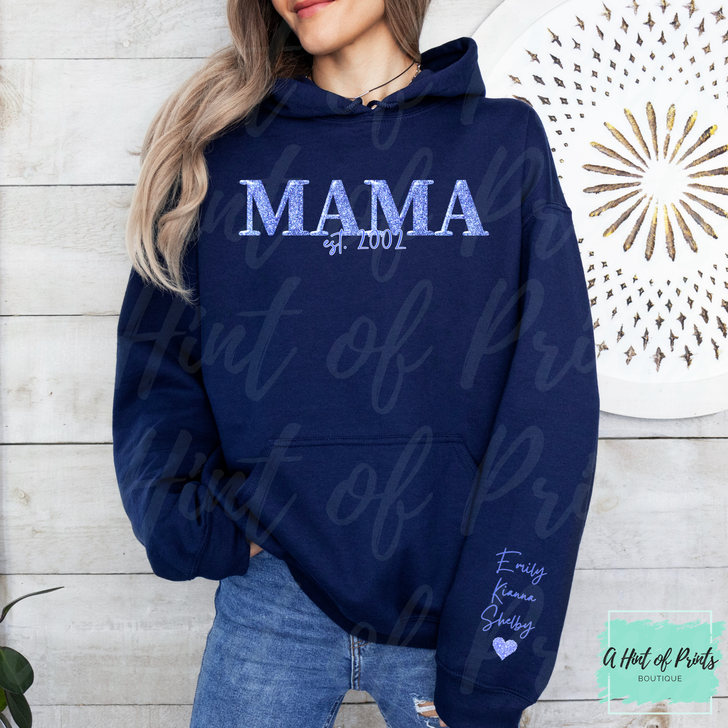 Personalized Glitter Mama Apparel – Custom Est Year Shirt, Hoodie, Sweatshirt, Tank
