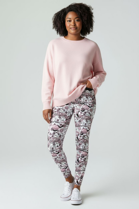 Spooky BC Full-Length Leggings with Pockets | Halloween Pink