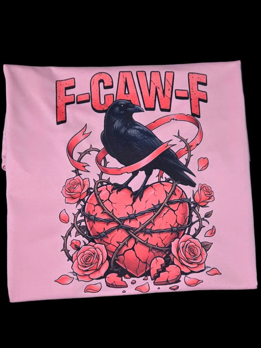 F-CAW-F Raven Heart Graphic Shirt | Edgy Valentine Goth Tee | Alternative Love Shirt
