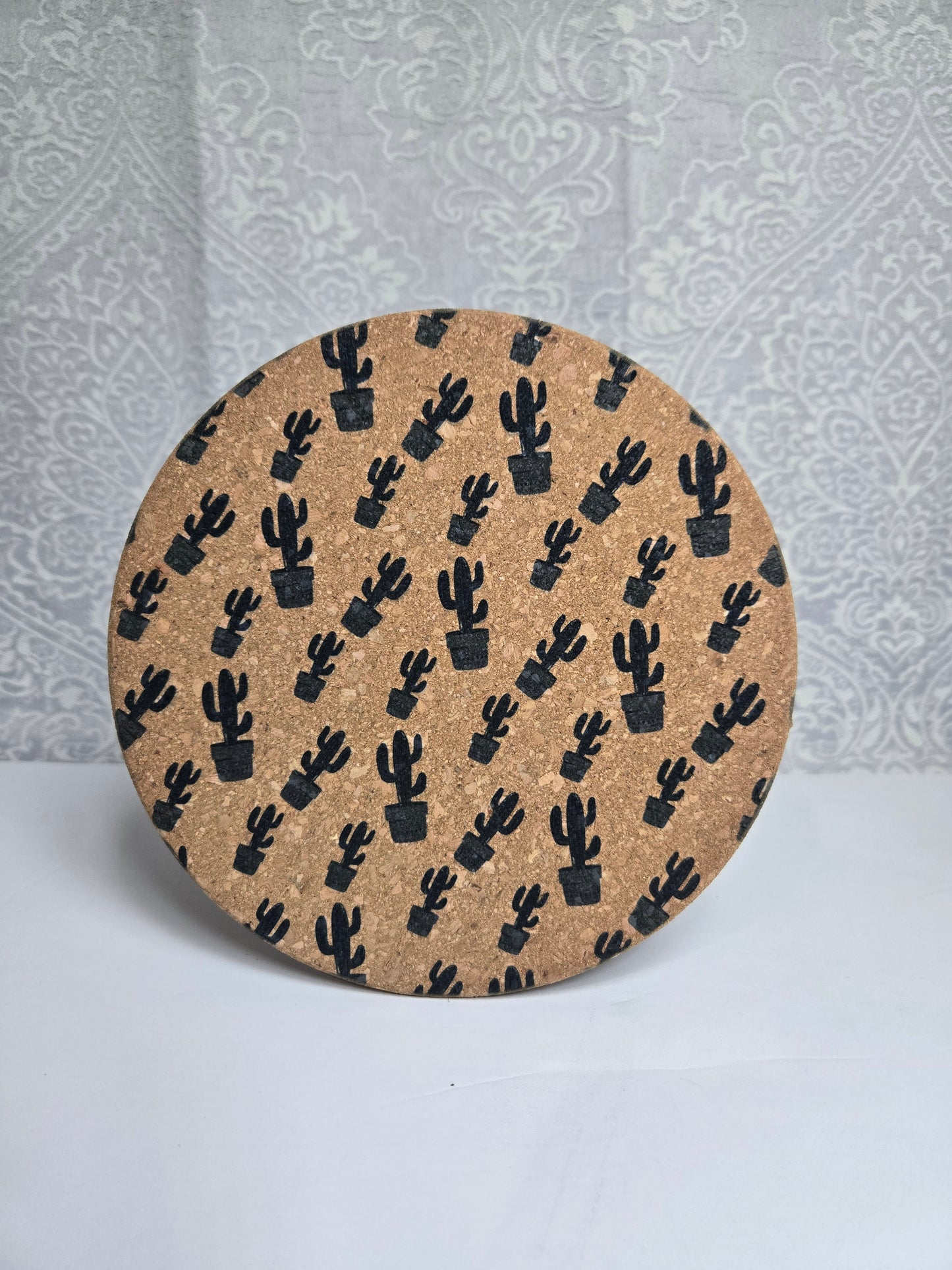 Boho Western Cork Trivet – 8” Round Heat Resistant Hot Pad | Farmhouse Kitchen Decor