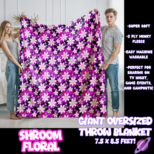 SHROOM FLORAL- GIANT SHAREABLE THROW BLANKETS ROUND 10-PREORDER CLOSING 12/2