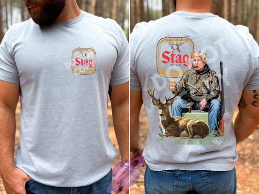 STAG T POCKET PRINT DOUBLE SIDED TEE