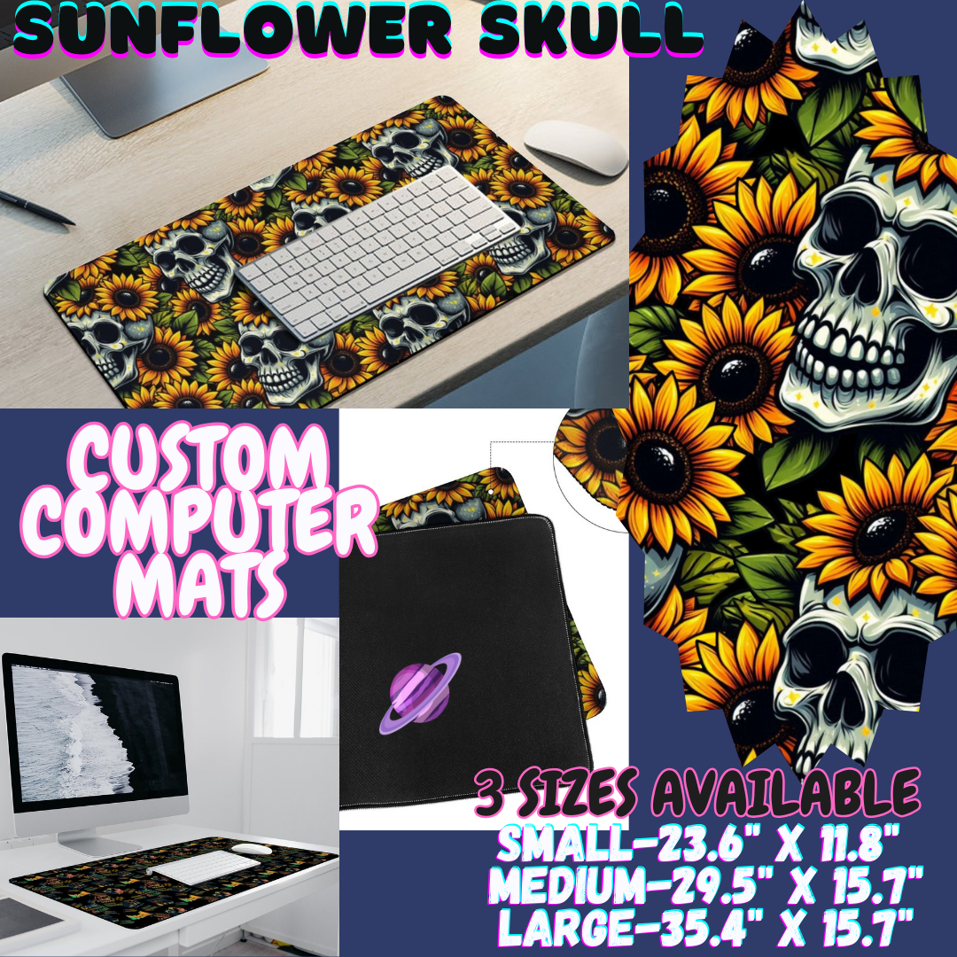 SUNFLOWER SKULL - COMPUTER MAT PREORDER CLOSING 12/6