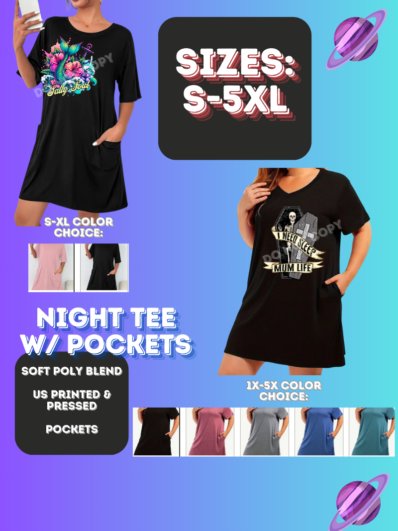 CUSTOM (MUST EMAIL US YOUR OWN ART)-SLEEP SHIRT-PREORDER CLOSING 4/15