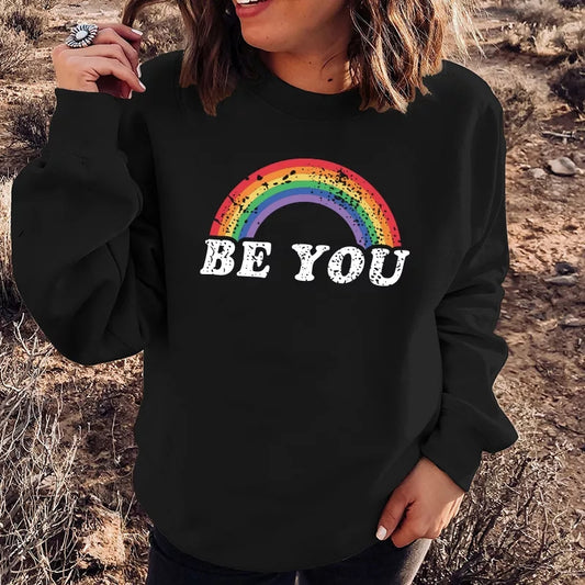 "Be You" Rainbow Crewneck Sweater