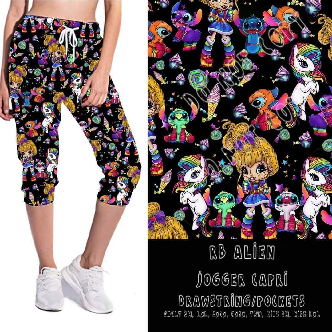 Rainbow Alien Capri Joggers