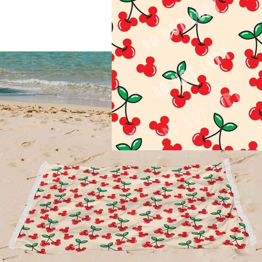 Cherry Mouse Ears Oversized Beach Towel Blanket