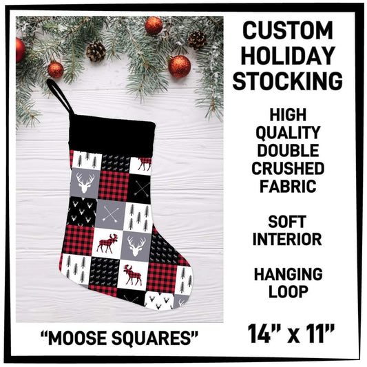Moose Squares Holiday Stocking